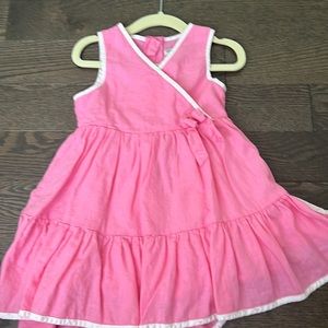 Pink linen dress